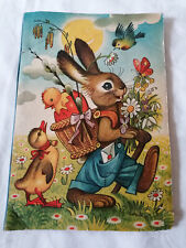 Kinderbuch Kubasta Ostern Panorama Aufsteller Osterhase Pop up 1955