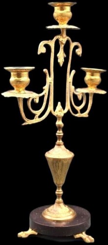Gilded candle holder bronze - gilded,