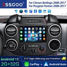 DAB+ Für Peugeot Partner Citroen Berlingo 2+32G Android 15 Autoradio CarPlay BT