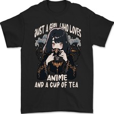 Just A Mädchen Wer Loves Anime & A Körbchen Von Tee Herren 100% Baumwolle