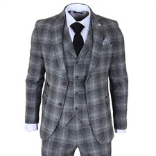Herren Grau Tweed Karo 3