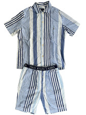 Polo Ralph Lauren, Pyjama, Größe: M, Baumwolle, Weiß/Blau, Streifen