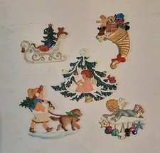 Zinnfiguren Flachfiguren bemalt Weihnachten, Engel,Schlitten