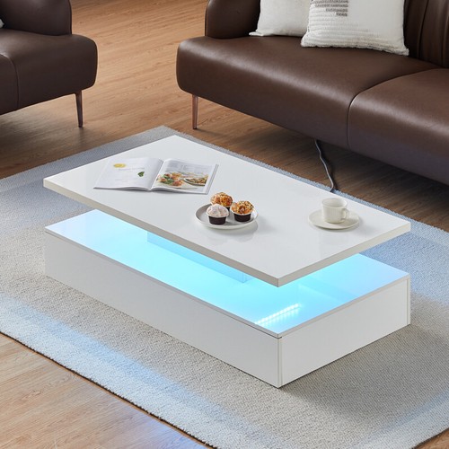 Hochglanz couchtisch mit rgb - couchtisch,