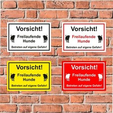 Schild Vorsicht! Freilaufende Hunde - in 4 Größen - S00017-143 Hundeschild