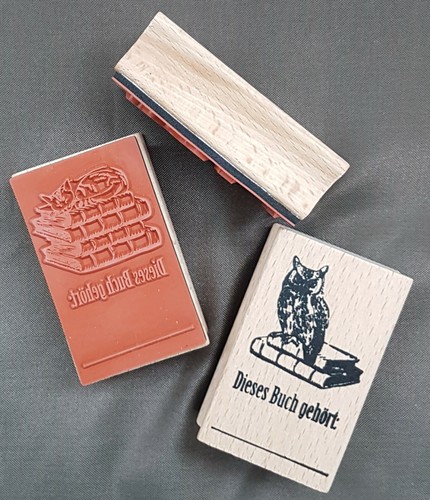 Motivstempel exlibris 3er - exlibris, set