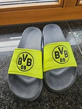 BVB Badeschlappen Logo neon Badelatschen Borussia Dortmund Schuhe BVB Fanartikel
