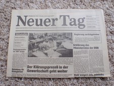 8.11.1989 neuer Tag Original Tageszeitung Schwedt PKW-Produktion Mietenrakete