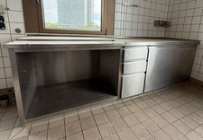 Gastro Edelstahl Arbeitstisch 2750 x 700 x 800 mm Arbeitszeile