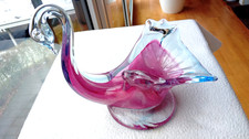 Schwere Glas Skulptur "Schwan"