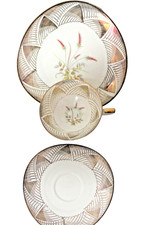 Alte Porzellan Sammeltasse; Winterling Röslau; Dreieckig Teller Tasse Untertasse