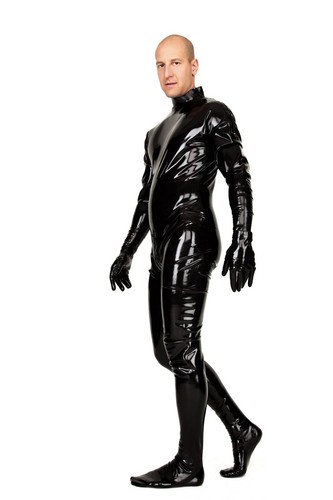 Latex ganz anzug schulter - latex, schulter-zip