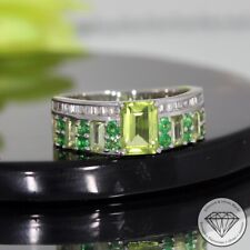 Wert 2050 € Diamant Peridot Tsavorit Ring 750 18 Karat Weiß Gold xxyy