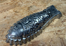 alte Puddingform Sülzform Backform Metall Fisch Länge 30 cm