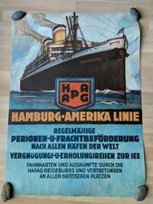 Original & antique lithograph print of HAPAG steamer from 1926 by Ottomar Anton