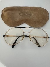 Bugatti 65837 - 80er Luxus Vintage Sonnenbrille - Pilotenform - gold/schwarz 