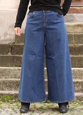 SOPHIA - Lagenlook JEANS weites Bein Gr 44 bis 54 - blau