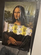Canvas Leinwand 120x80 Cm, Mona Lisa, Cash, Geld, Money, Art Luxus Deko