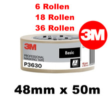 3M™ Scotch® P3630 48mmx50m Professionelles Malerabdeckband Kreppband Malerkrepp