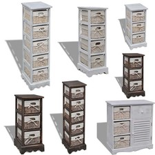 Schränkchen Holz Korbkommode