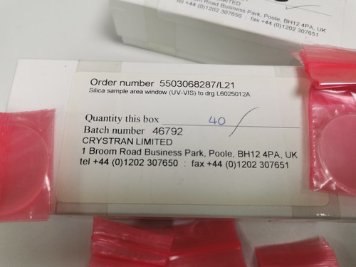 Crystran silica sample - crystran,