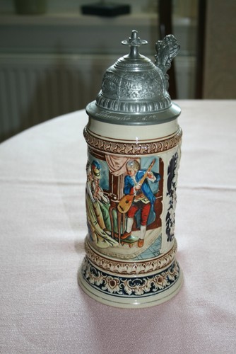 Bierhumpen mit zinndeckel - mit,