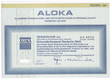 ALOKA  AG  Akt1ie 100.000 DM