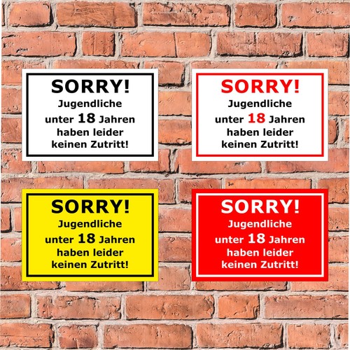 Schild jugendliche unter - unter, 18