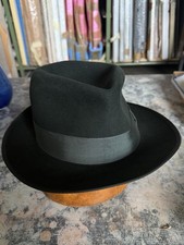 Eleganter Hut Modell Homburg Filz grün, Henry Crawford & Sons Oxford St. London 