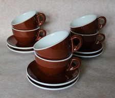 ACF Milchkaffeetasse mit Untertasse - Milchkaffee Tasse - braun / marrone