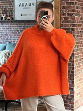 ITALY OVERSIZE KUSCHEL PULLOVER ALINA Orange Ballonärmel #2024786