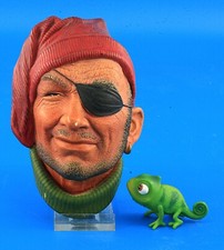 BOSSONS DER SCHMUGGLER Seemann Pirat nautische Kreide Figur Kopf Wandplakette