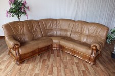 Nr.1081 Couchgarnitur Eiche Vollholz Echtleder