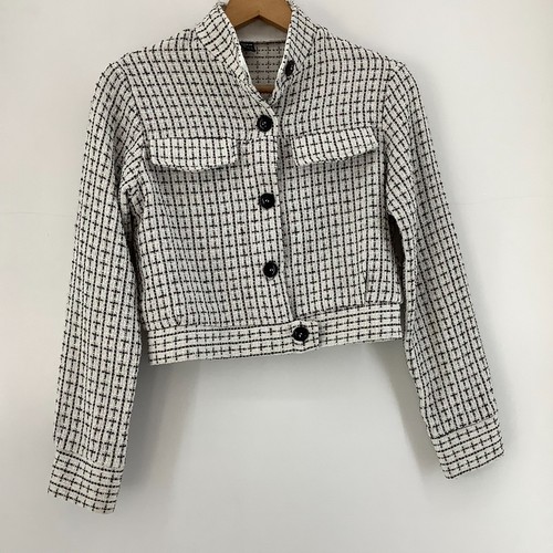 Shein schwarz weiß tweed crop - shein,
