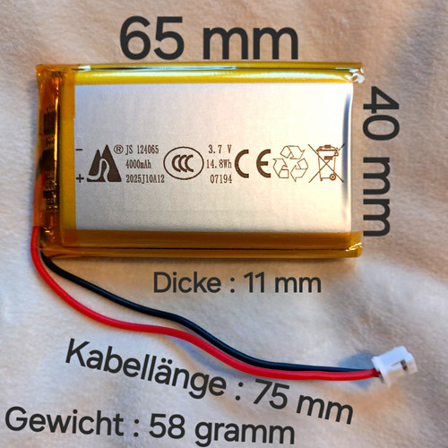 Lipo akku 4000mah mit - 3,7,