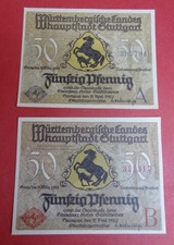Lot Notgeld 2 x 50 Pfennig