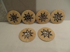 vintage Glasuntersetzer Untersetzer Bast rund Durchmesser ca 9 cm