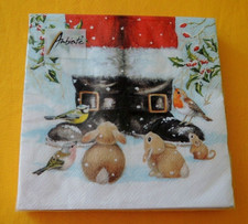 20 Servietten Maus Vögel Hasen ANGEBOT  Weihnachten 1 Packung  OVP w- mann