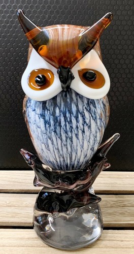Glasfigur eule uhu vogel - glasfigur,