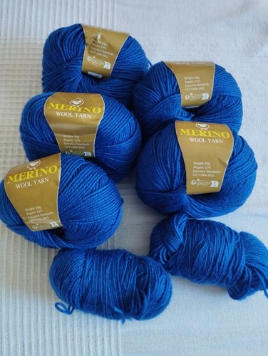 Merino wolle blau - gr., -blau