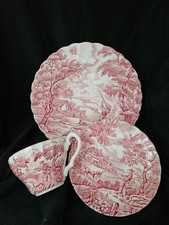 Myott The Hunter rot englisches Geschirr Gedeck 3-tlg Kaffeetasse Teegedeck