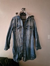 Lange Jeansjacke mit