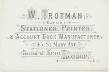 ca. 1850-1875, prachtvolle alte Besuchs- / Werbekarte: W. TROTMANN, 45, Hl. MARIA