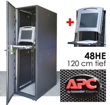 19" 48cm 48HE APC NETZWERKSCHRANK SERVERSCHRANK +MONITOR 120cm TIEF PERFEKT SS8