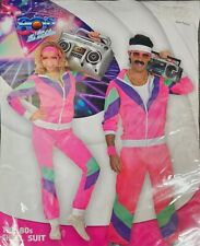 80S JOGGINGANZUG KOSTÜM  Herren und Damen Größe M in pink