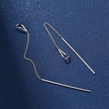 Damen Ohrringe Durchzieher Tropfen Sterling Silber 925