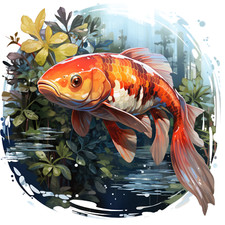 10x car sticker koi fish