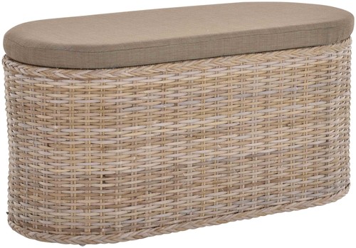 Ovaler rattan wäschekorb mit - rattan,