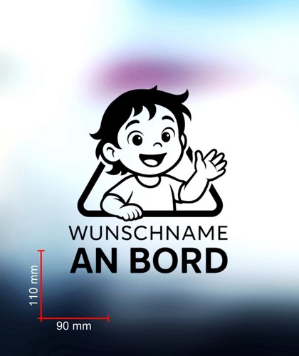Baby bord wunschname - an, auto