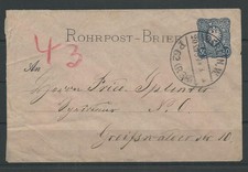 Dt. Reich ROHRPOST Berlin 1889